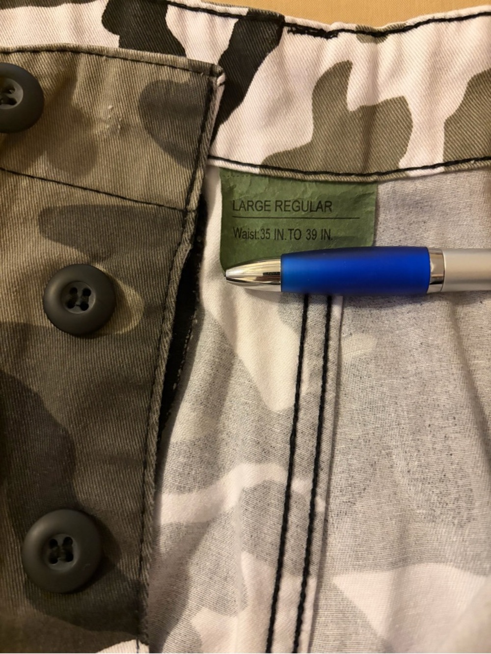 Rothco BDU Camo Cargo Shorts Mens Large White Gray Camouflage Military Tactical - Picture 7 of 13